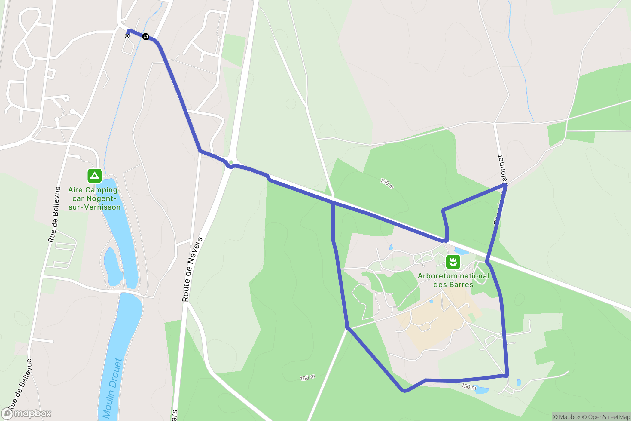 Nogent-sur-Vernisson : carte du parcours de randonnée - France