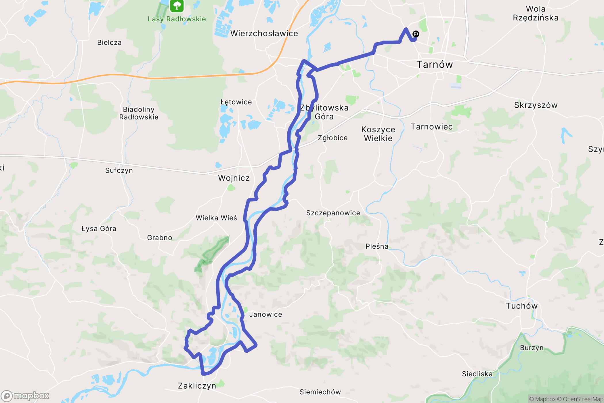 Tarnów: mapa trasy - Poland