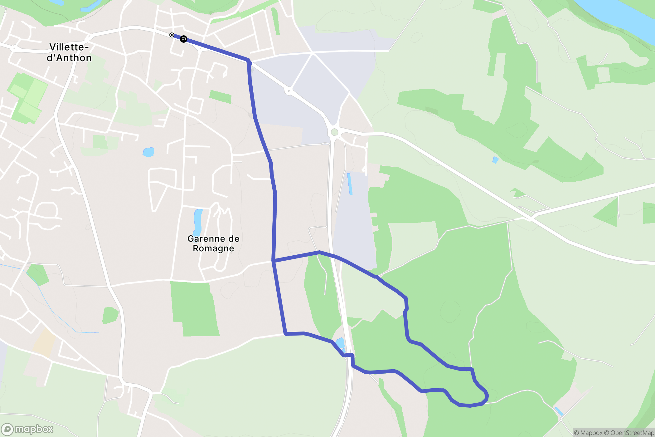 Villette-d'Anthon : carte du parcours de randonnée - France