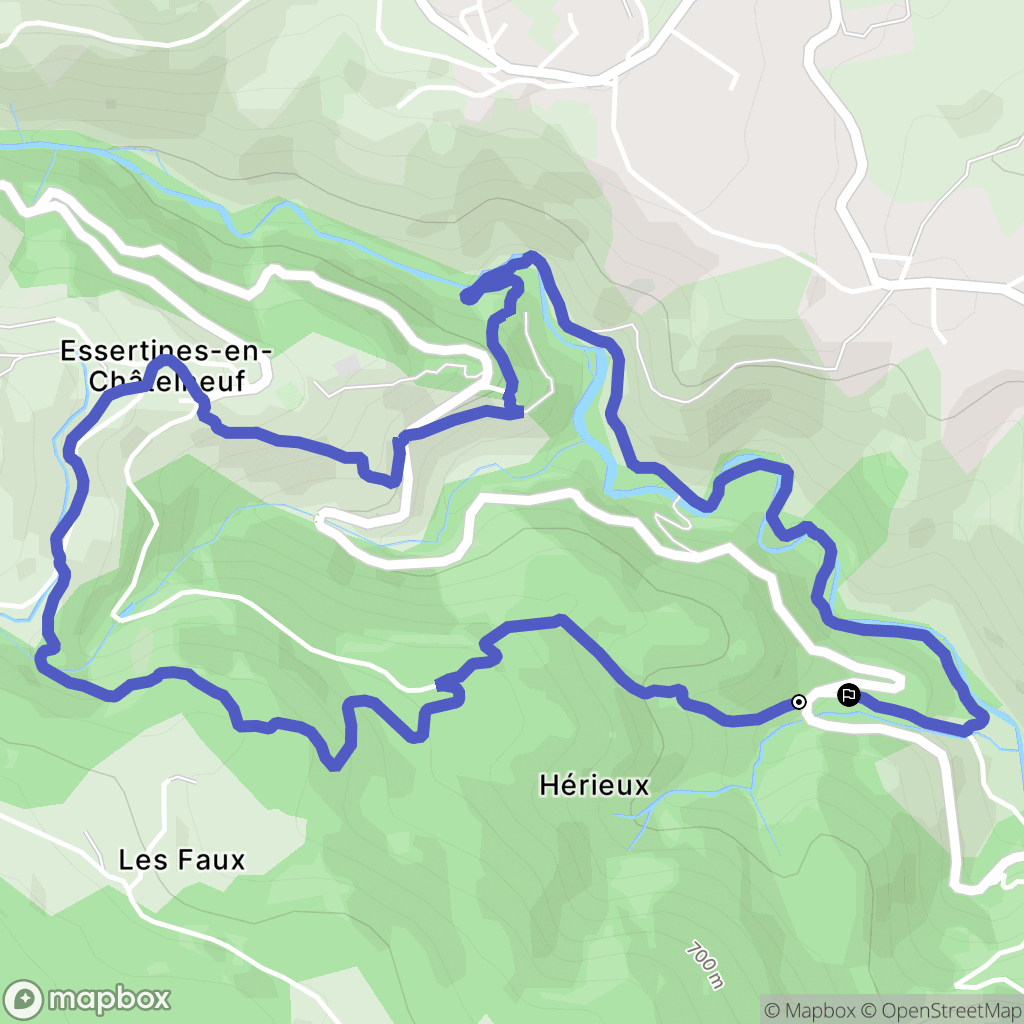 Essertines-en-Châtelneuf : carte du parcours de randonnée - France