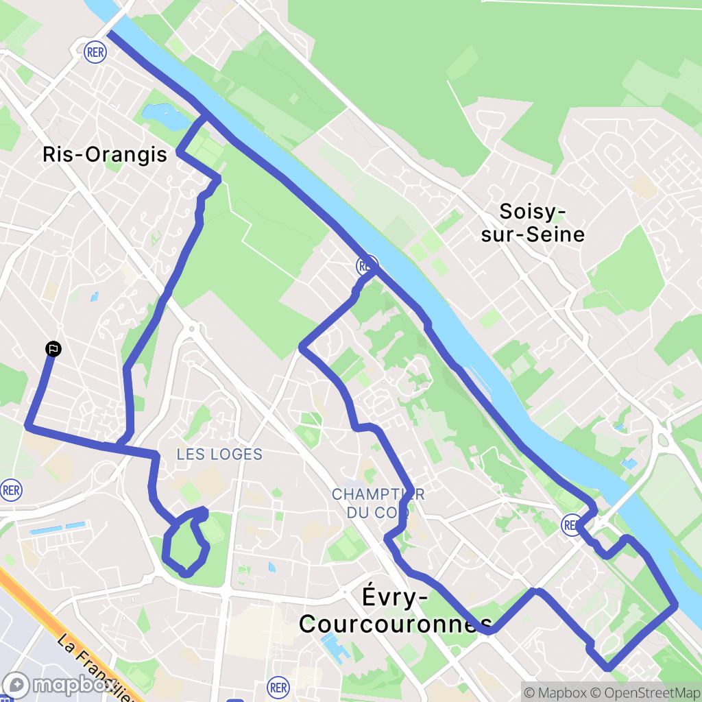 Ris-Orangis : carte du parcours de randonnée - France