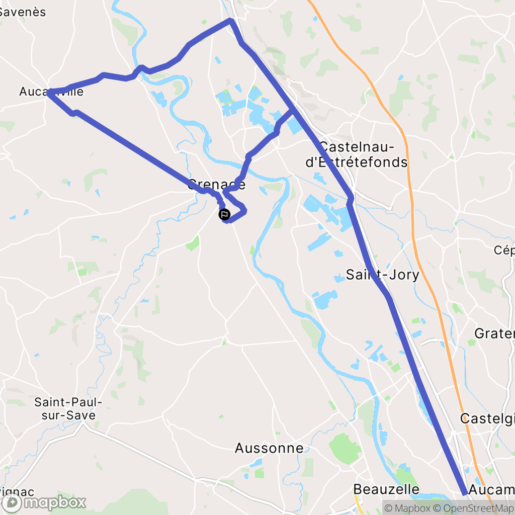 Grenade : carte du parcours de randonnée - France