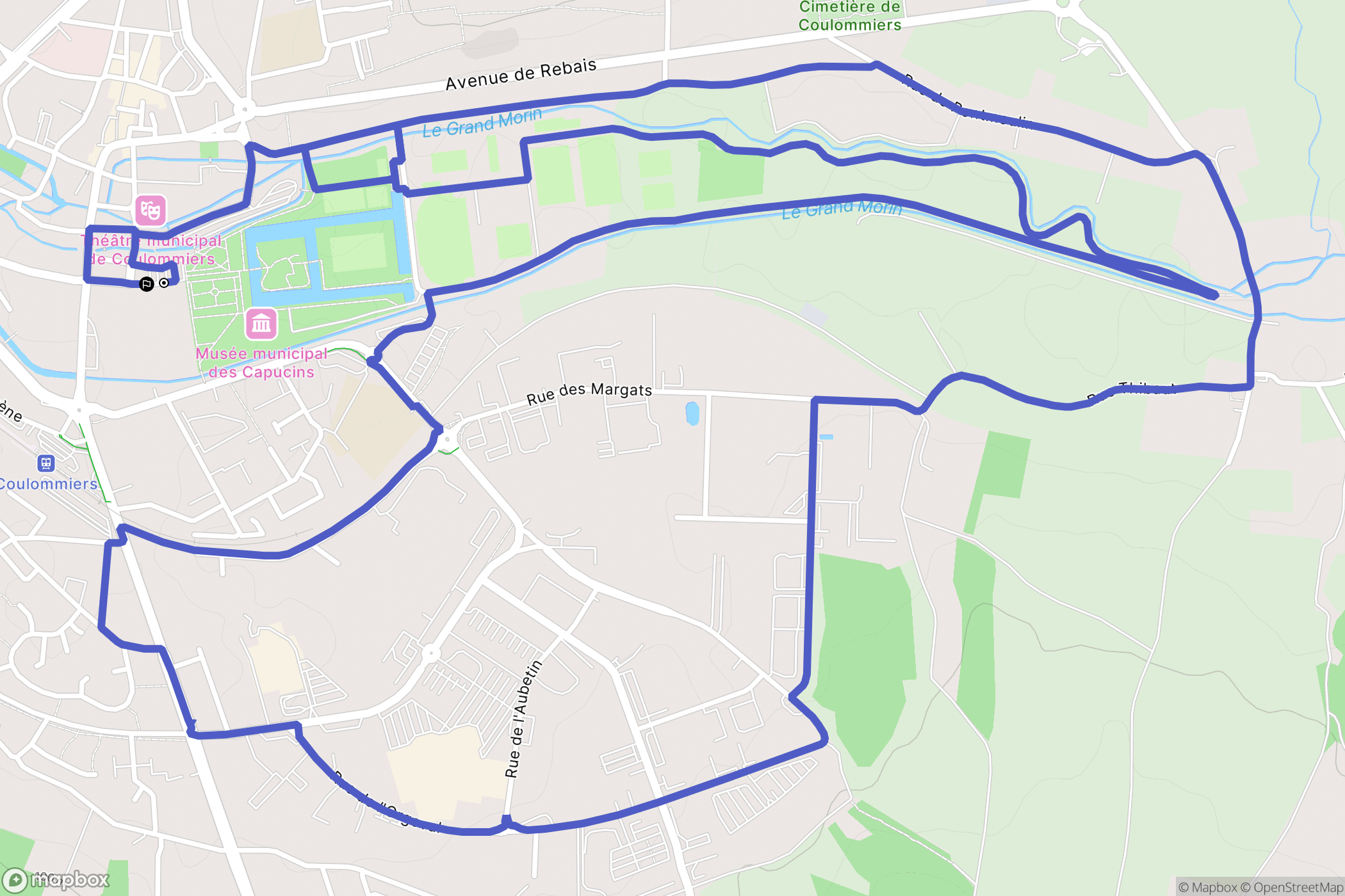 Coulommiers : carte du parcours de randonnée - France