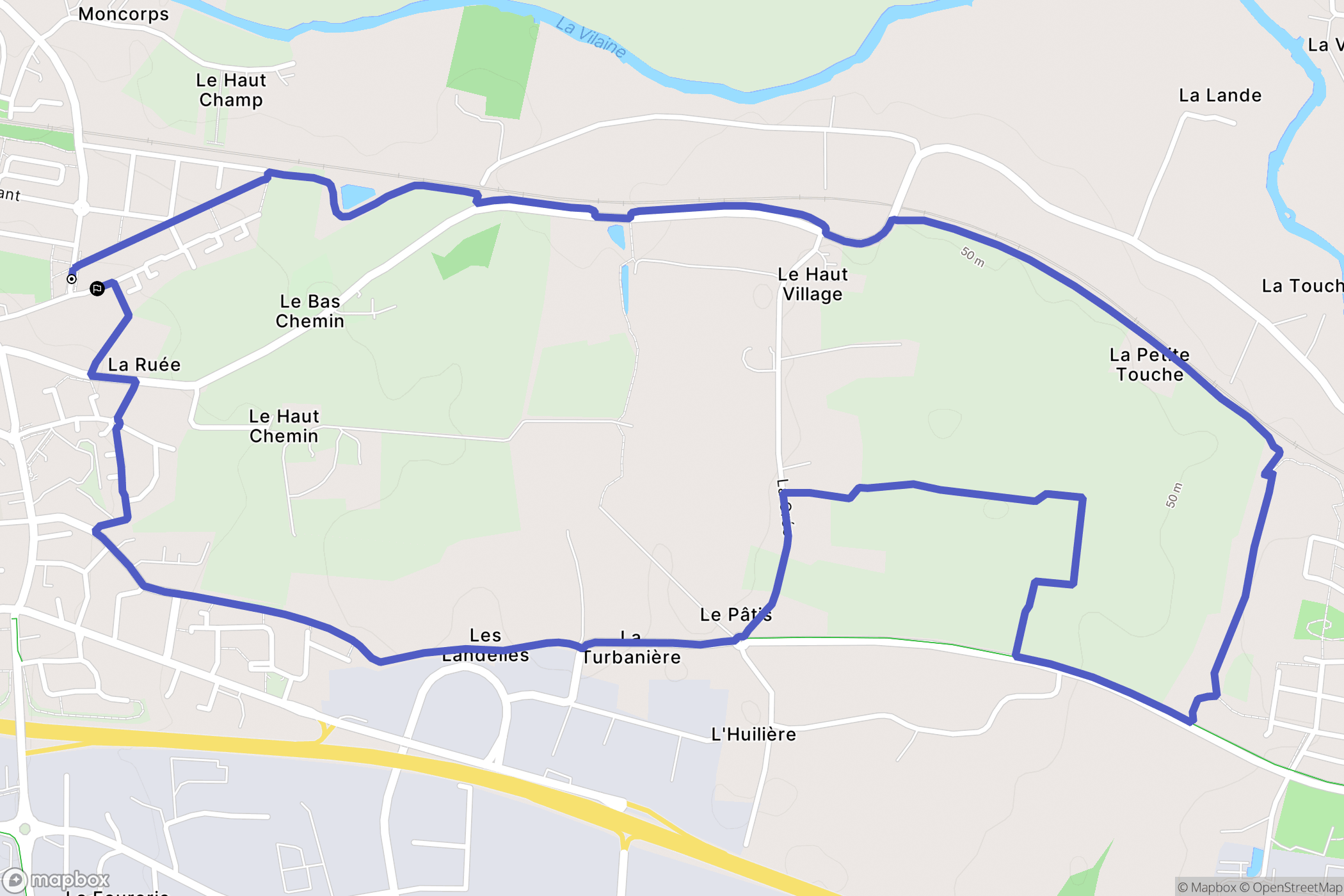 Noyal-sur-Vilaine : carte du parcours de randonnée - France