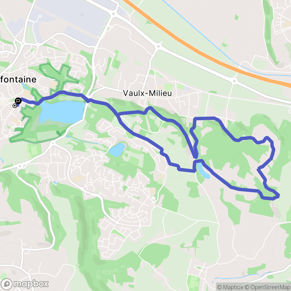 Villefontaine : carte du parcours de randonnée - France