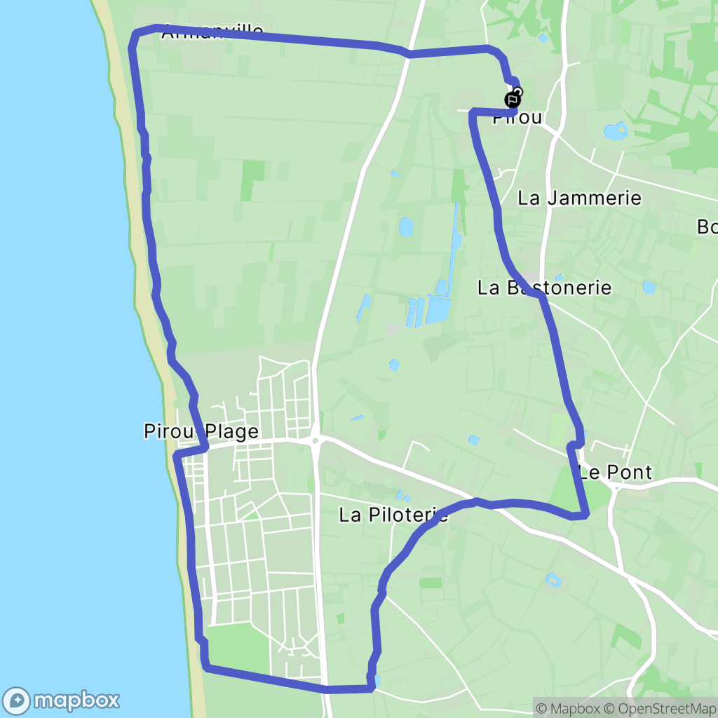 Pirou : carte du parcours de randonnée - France