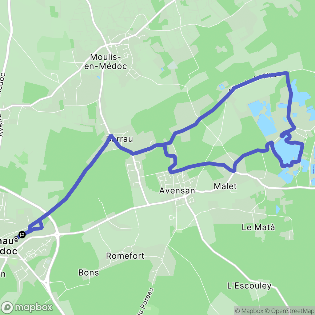 Castelnau-de-Médoc : carte du parcours de randonnée - France