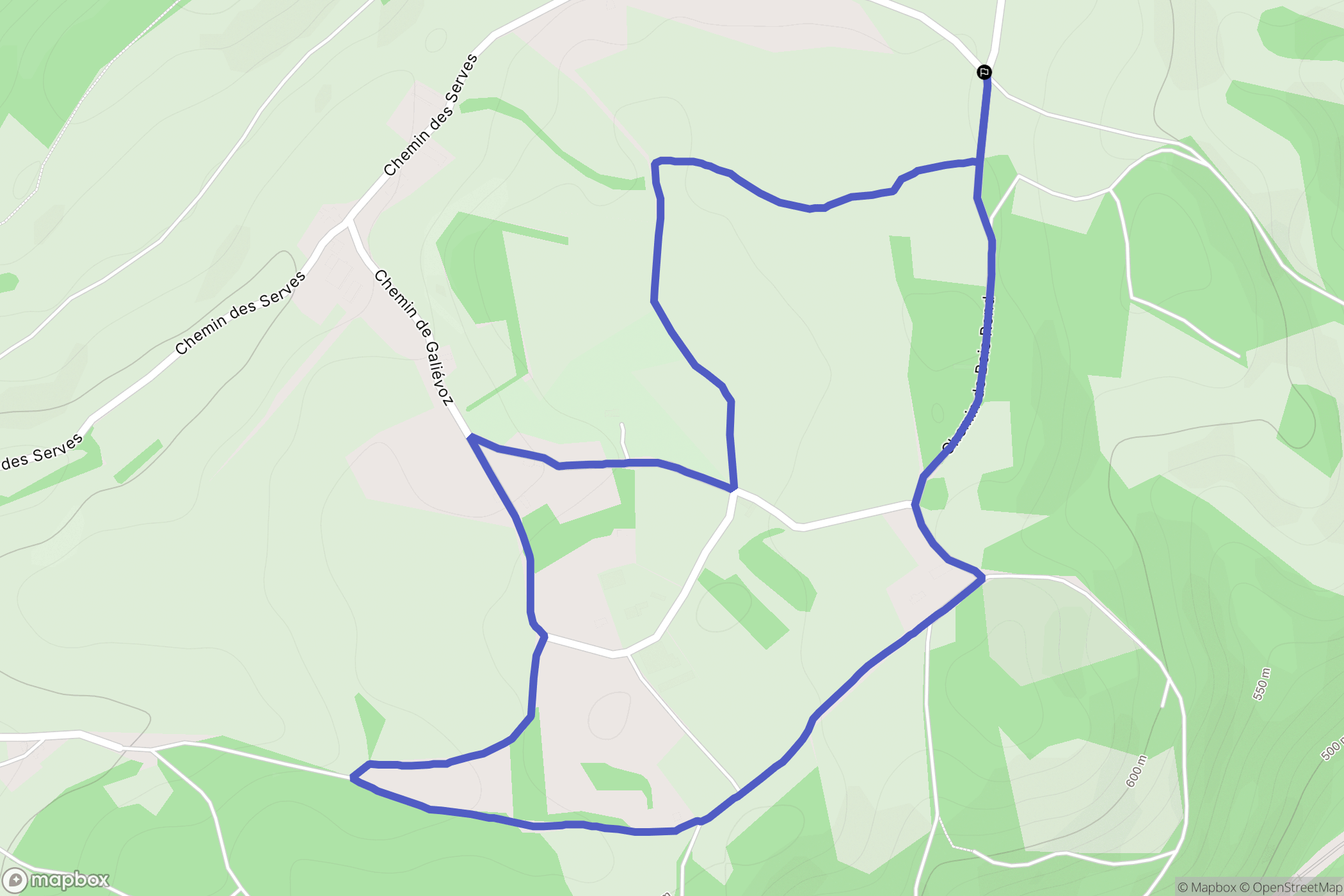 Châbons : carte du parcours de randonnée - France