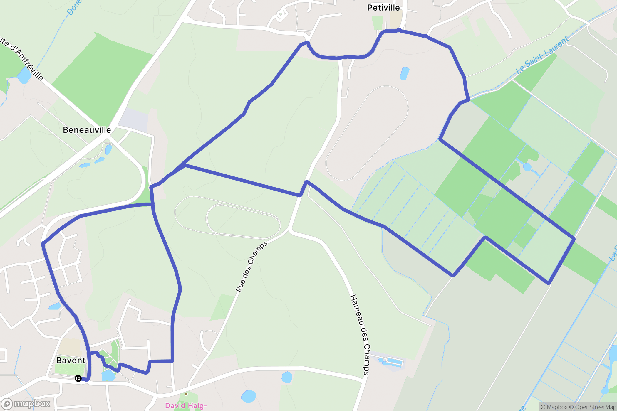 Bavent : carte du parcours de randonnée - France
