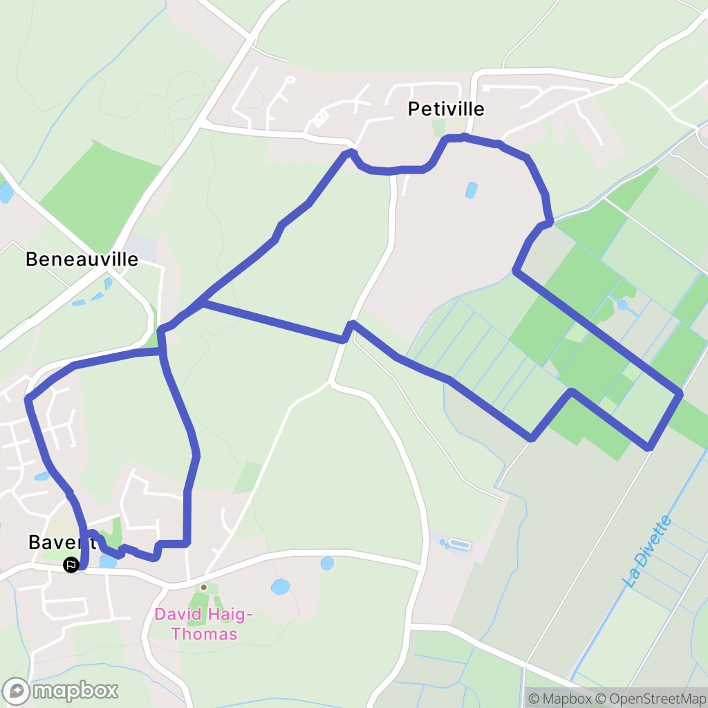 Bavent : carte du parcours de randonnée - France