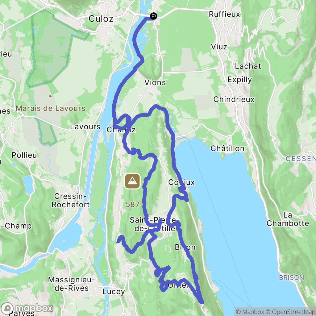 Ruffieux : carte du parcours de randonnée - France