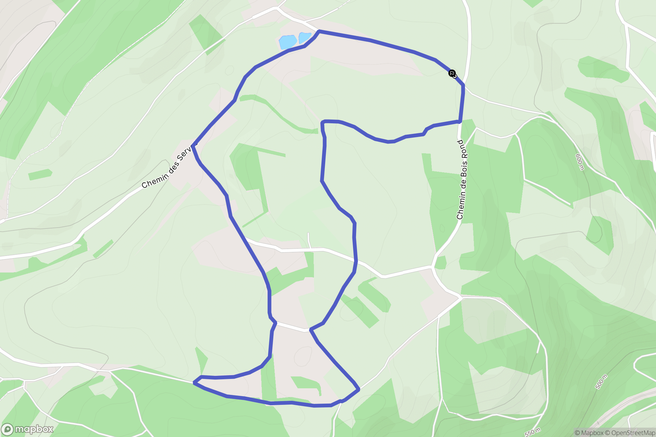 Châbons : carte du parcours de randonnée - France