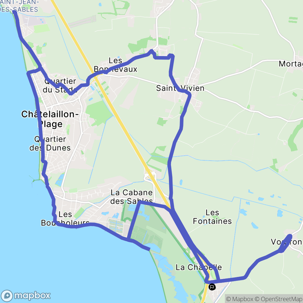Yves : carte du parcours de randonnée - France