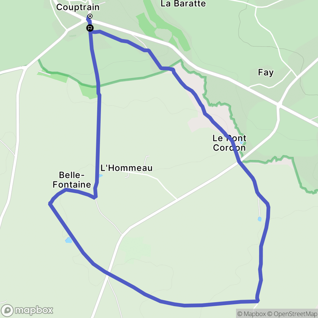 Couptrain : carte du parcours de randonnée - France