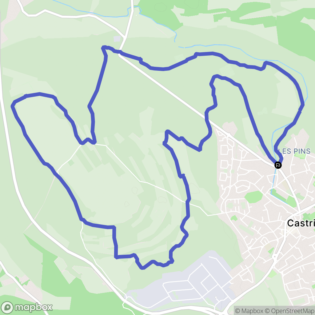 Castries : carte du parcours de randonnée - France