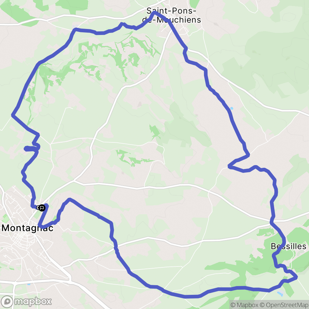 Montagnac : carte du parcours de randonnée - France