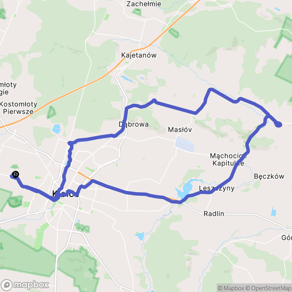 Kielce: mapa trasy - Poland