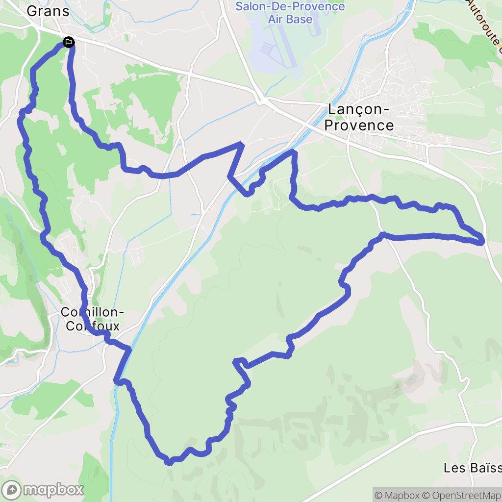 Grans : carte du parcours de randonnée - France