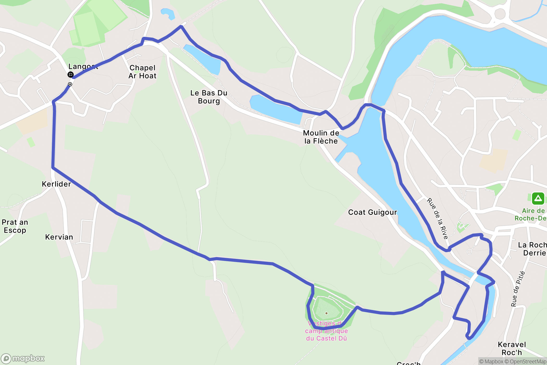 Langoat : carte du parcours de randonnée - France