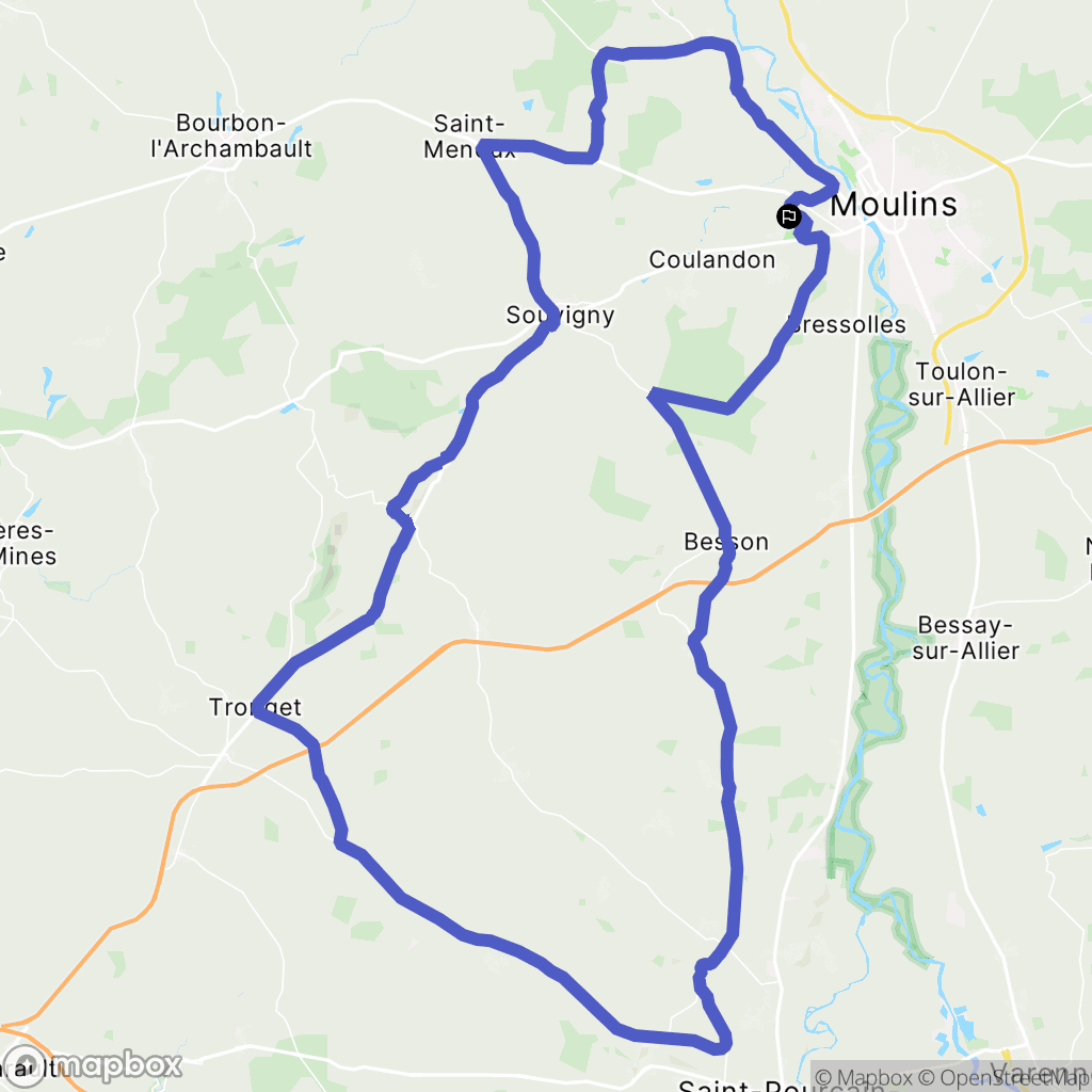 Neuvy : carte du parcours de randonnée - France