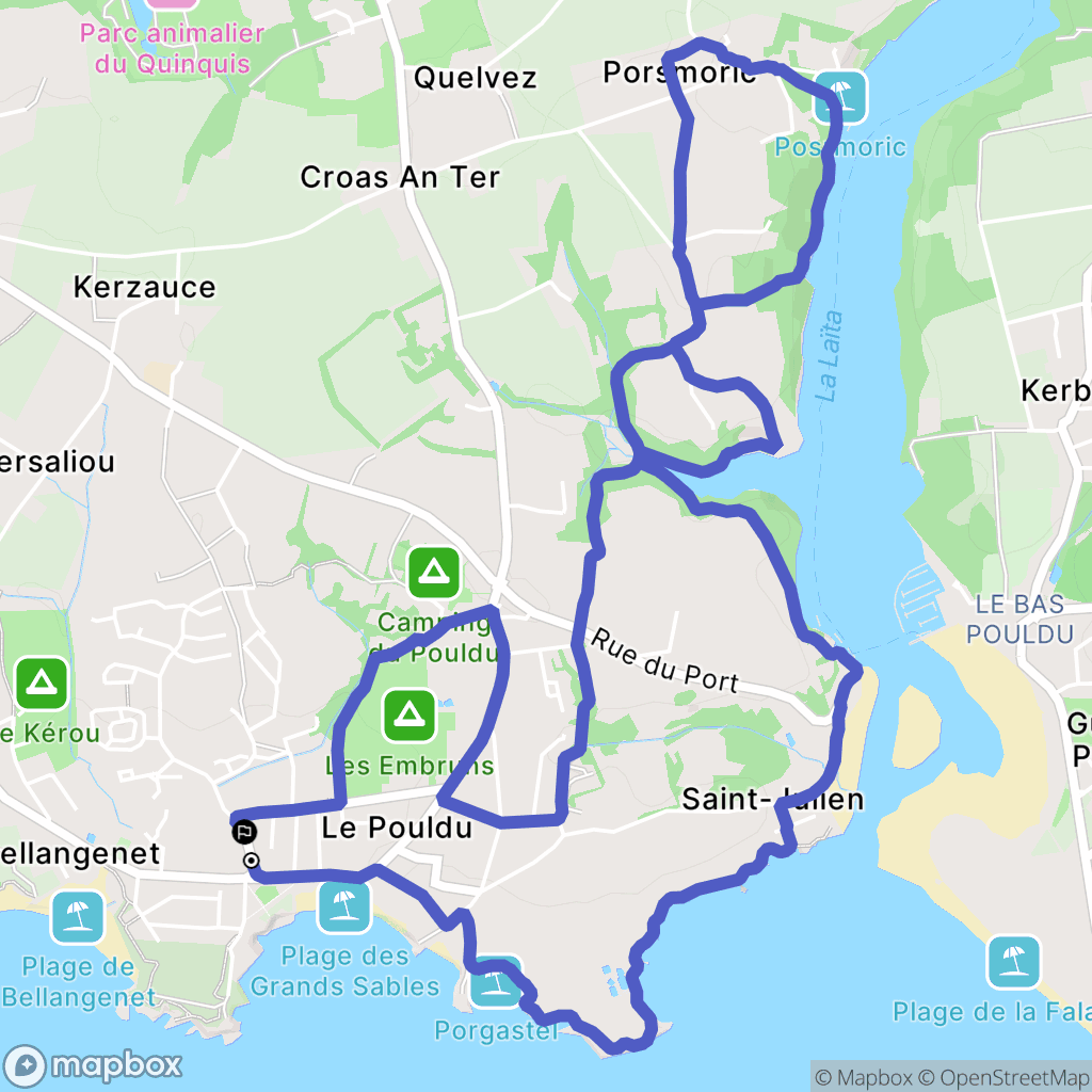 Clohars-Carnoët : carte du parcours de randonnée - France