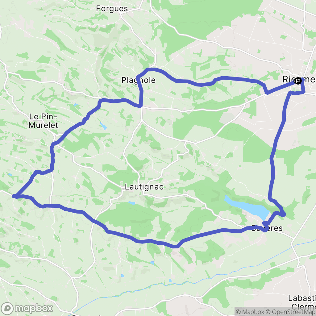 Rieumes : carte du parcours de randonnée - France