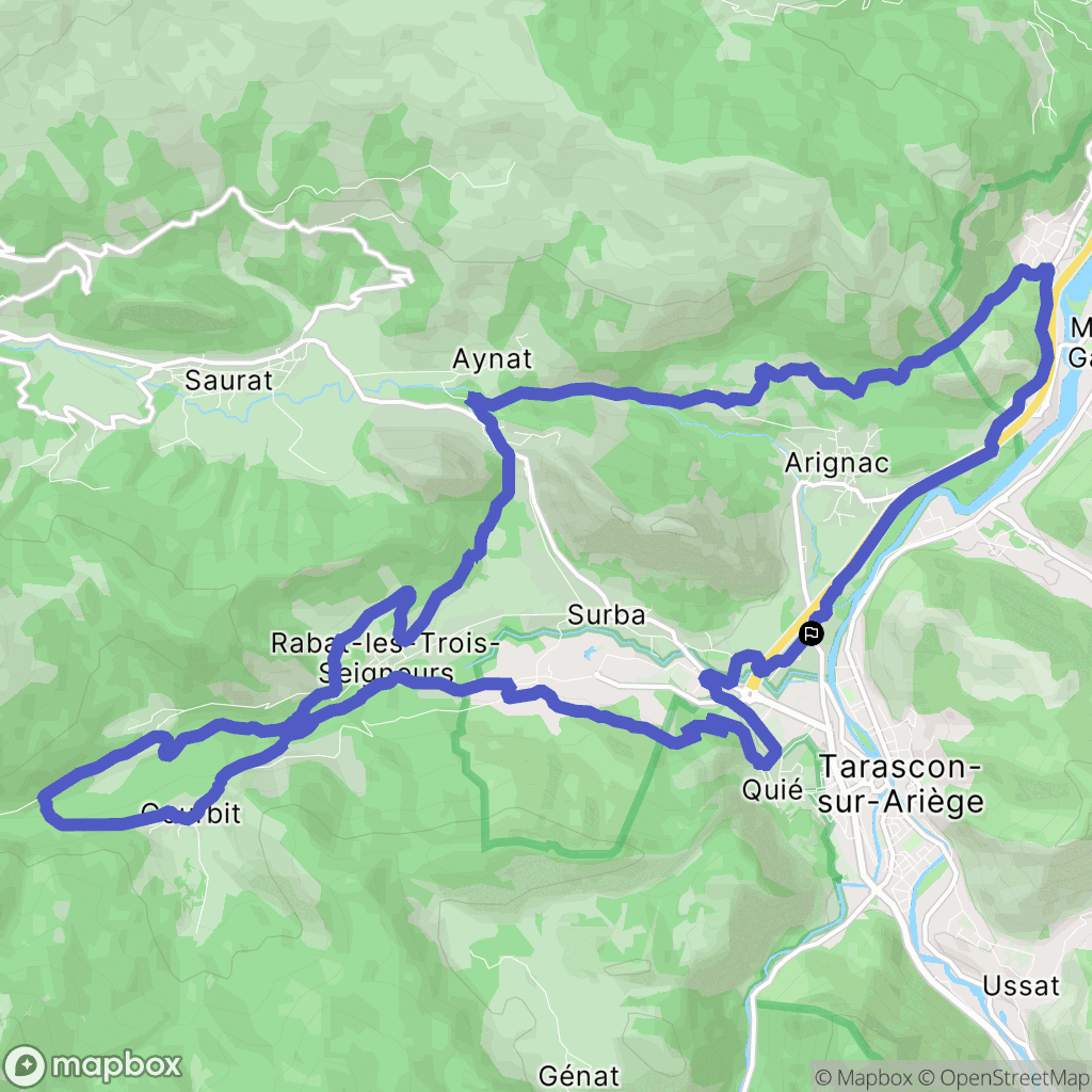 Arignac : carte du parcours de randonnée - France