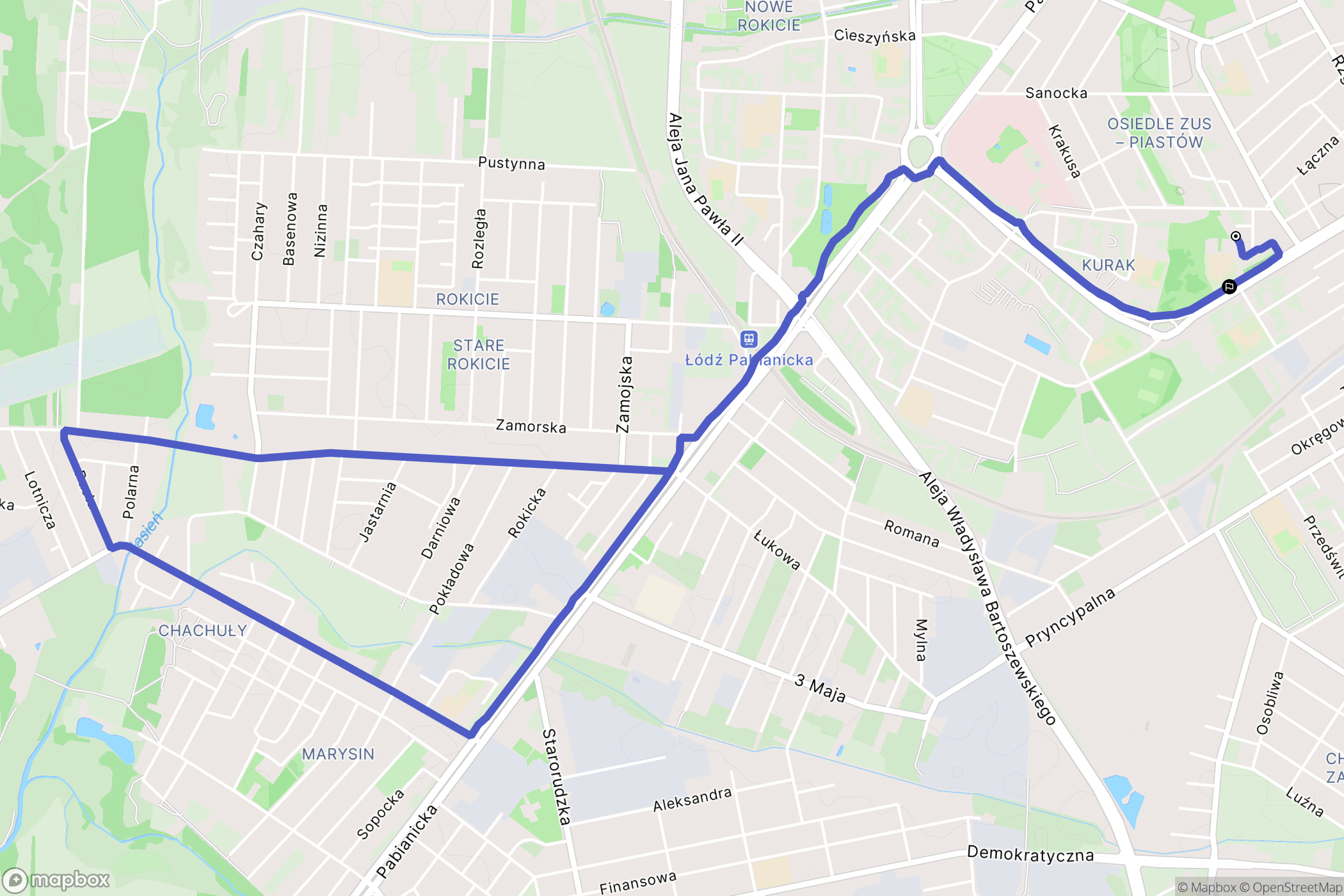 Łódź: mapa trasy - Poland