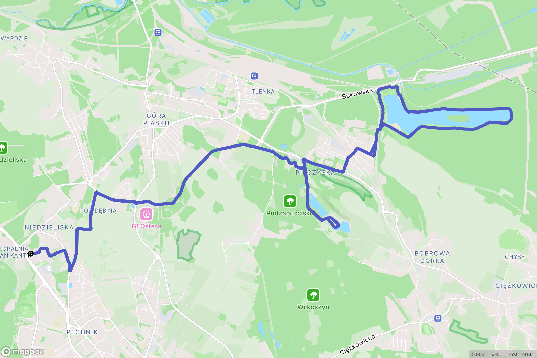 Jaworzno: mapa trasy - Poland