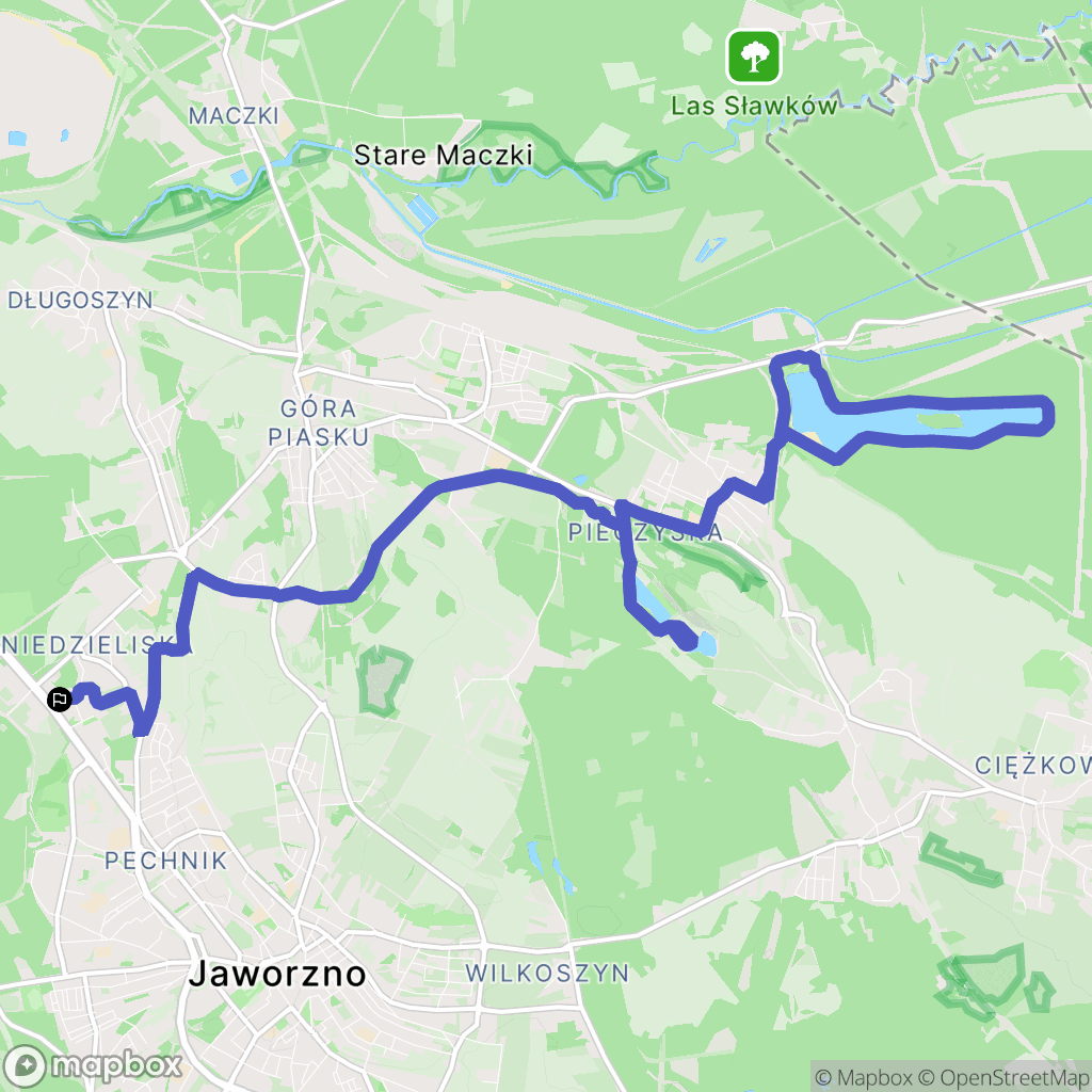 Jaworzno: mapa trasy - Poland