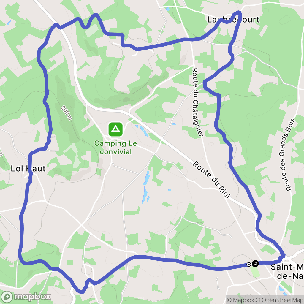 Saint-Martial-de-Nabirat : carte du parcours de randonnée - France