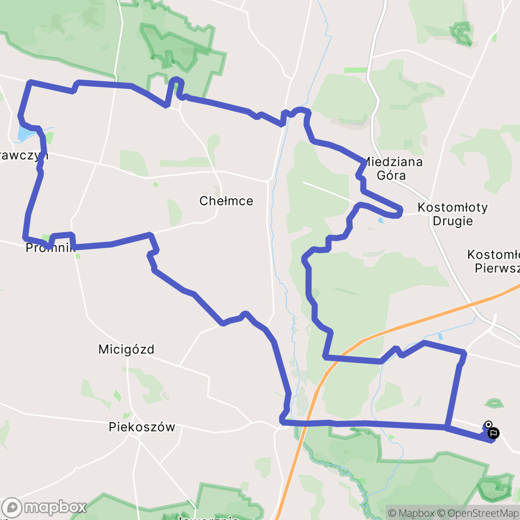 Kielce: mapa trasy - Poland