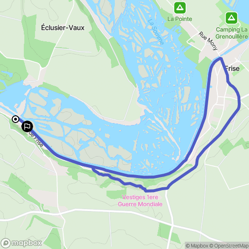 Éclusier-Vaux : carte du parcours de randonnée - France