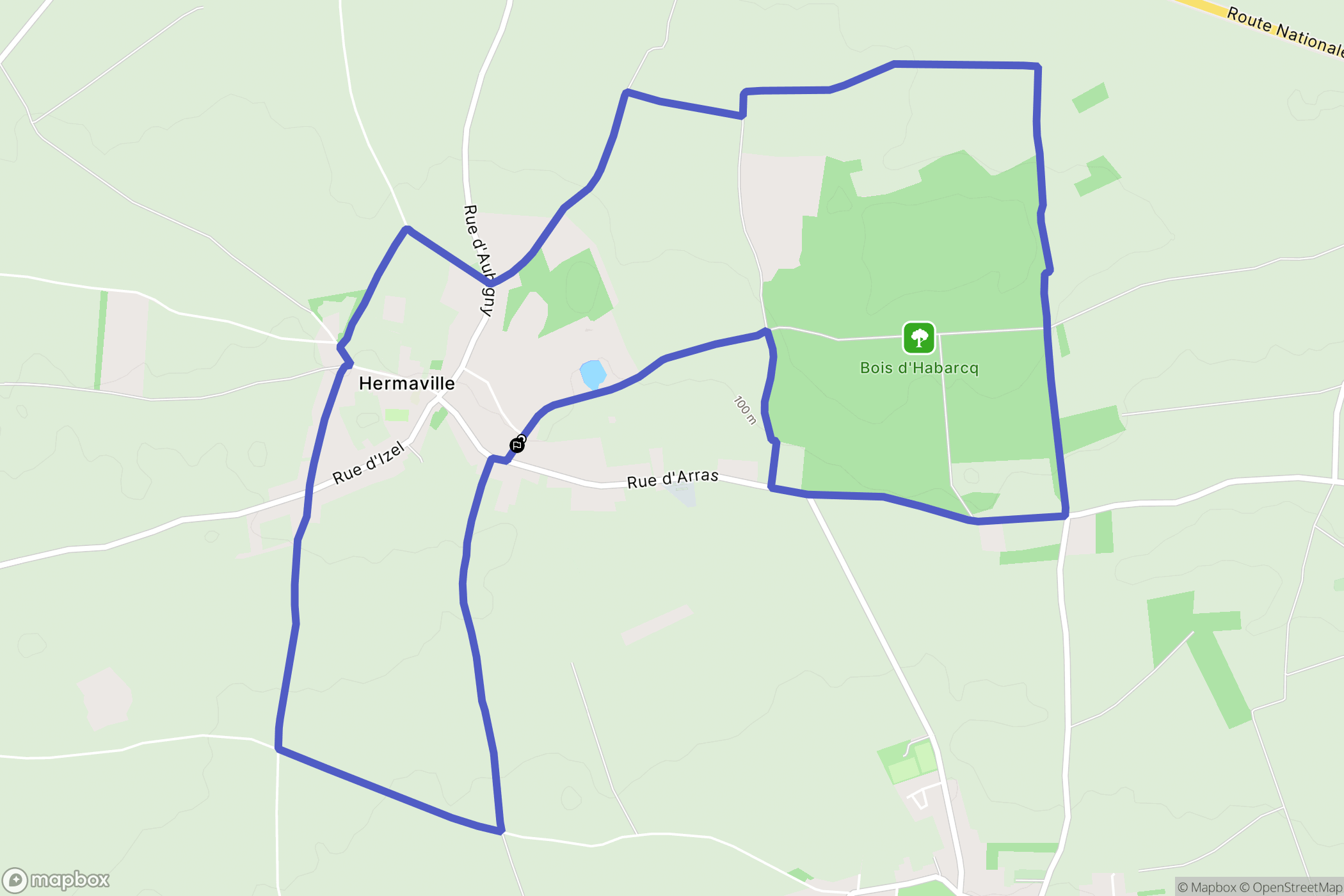Hermaville : carte du parcours de randonnée - France