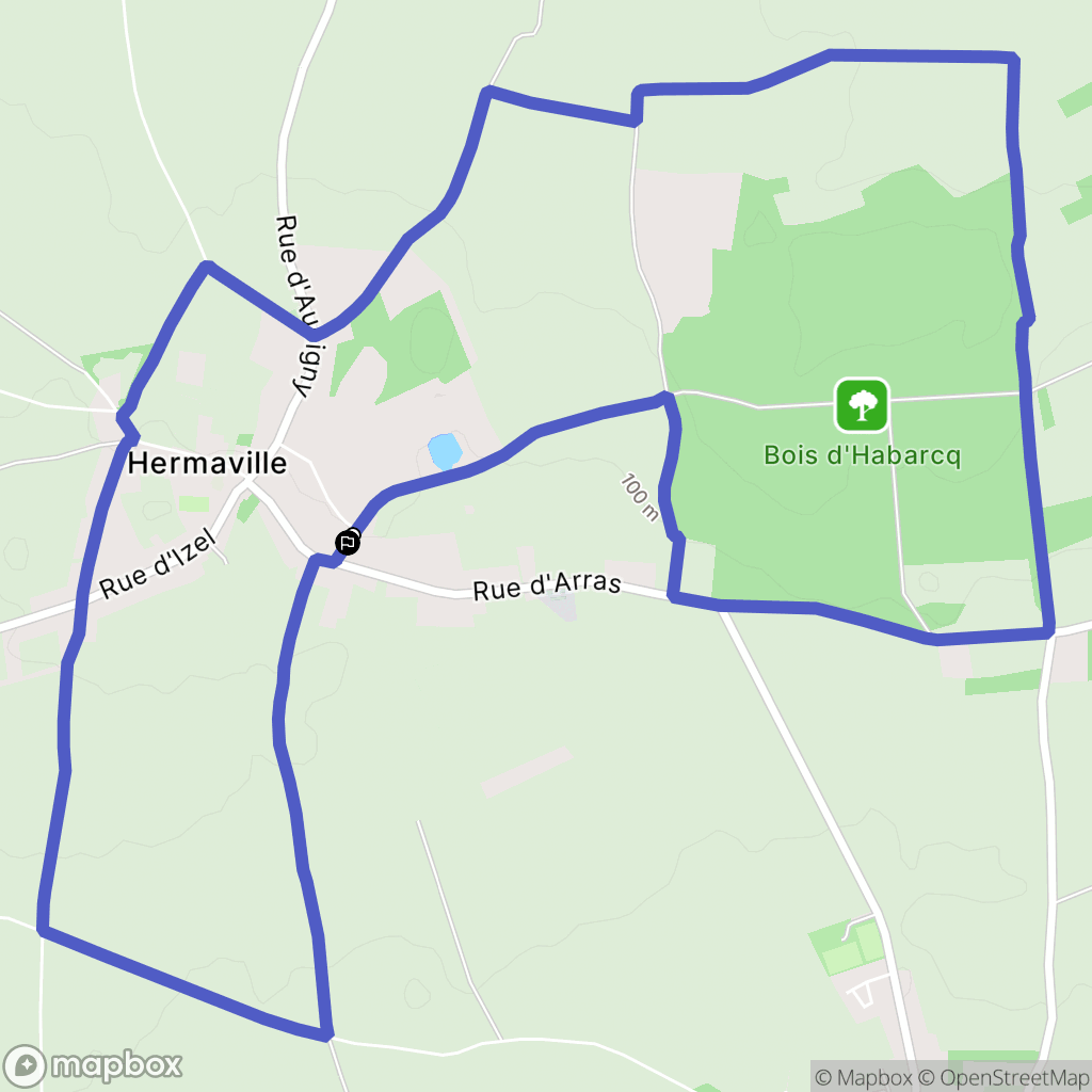 Hermaville : carte du parcours de randonnée - France
