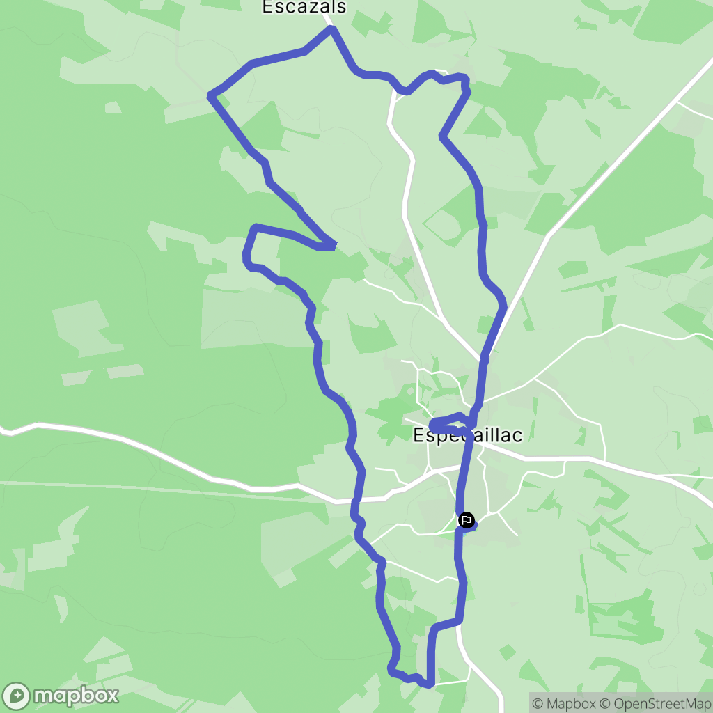 Espédaillac : carte du parcours de randonnée - France