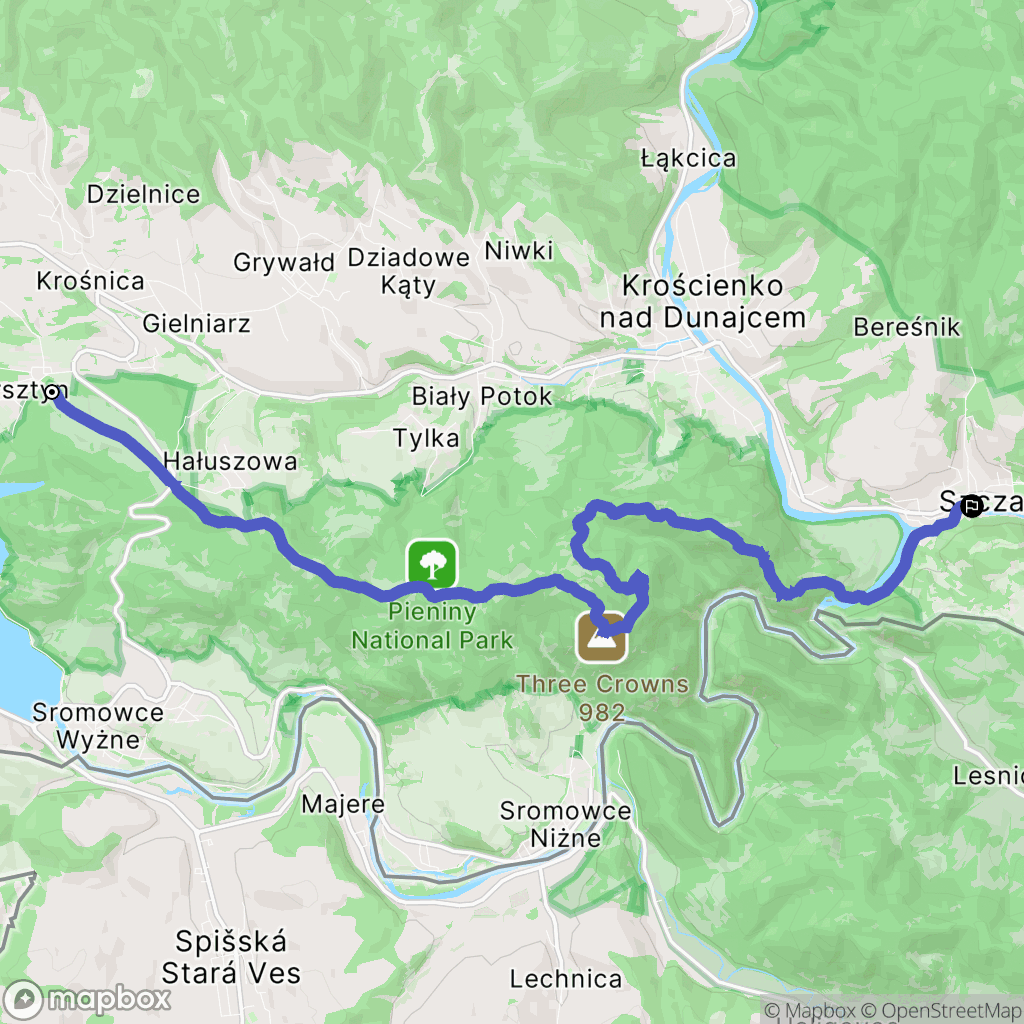 Hałuszowa: mapa trasy - Poland