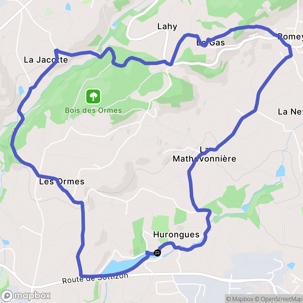 Pomeys : carte du parcours de randonnée - France