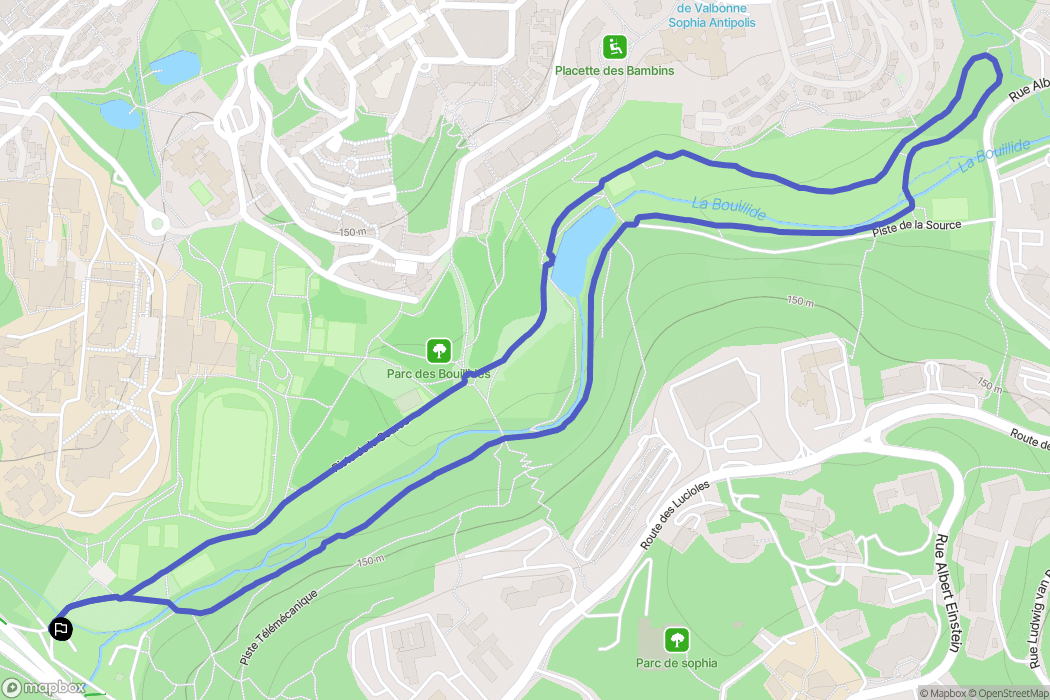 Valbonne : carte du parcours de randonnée - France