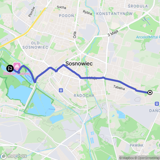 Sosnowiec: mapa trasy - Poland