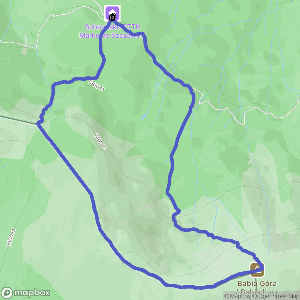 Zawoja: mapa trasy - Poland