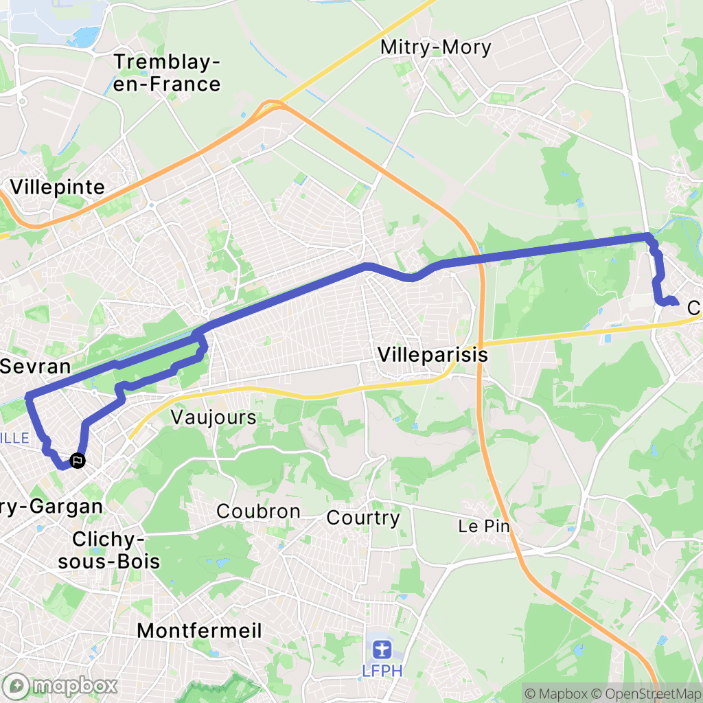 Livry-Gargan : carte du parcours de randonnée - France