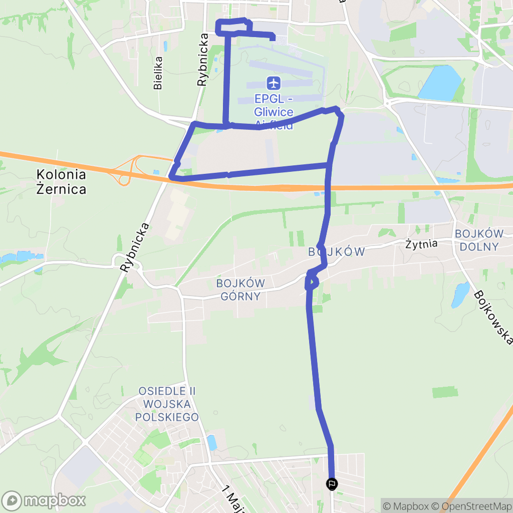 Knurów: mapa trasy - Poland
