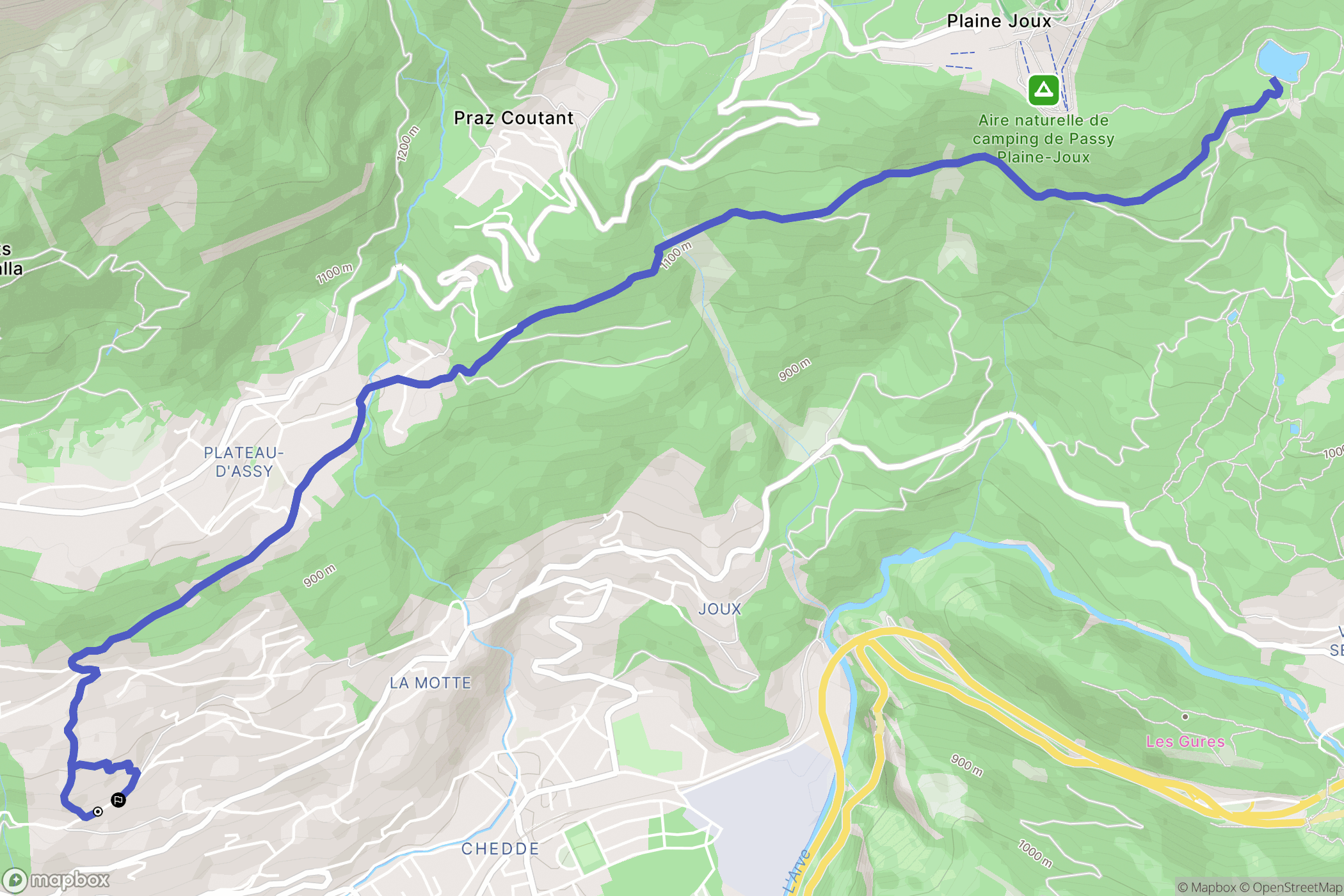 Passy : carte du parcours de randonnée - France