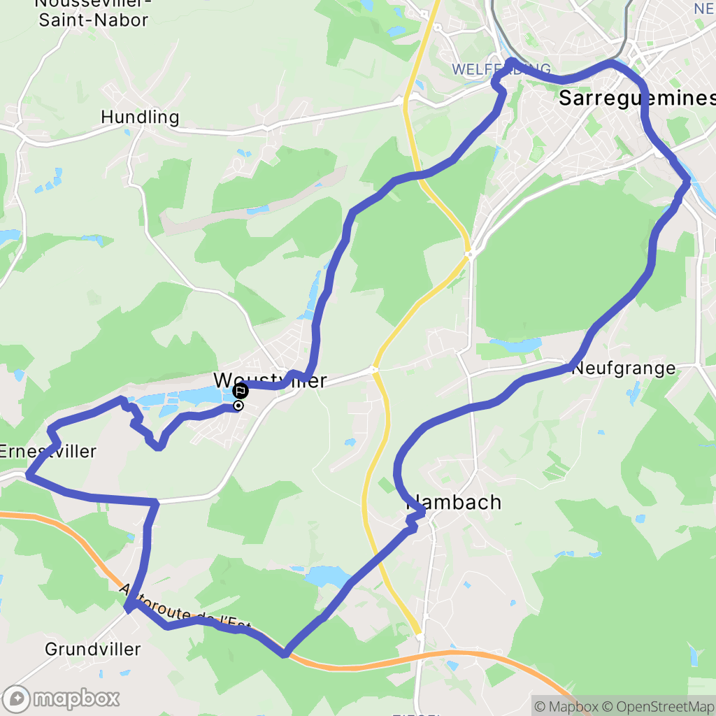 Woustviller : carte du parcours de randonnée - France