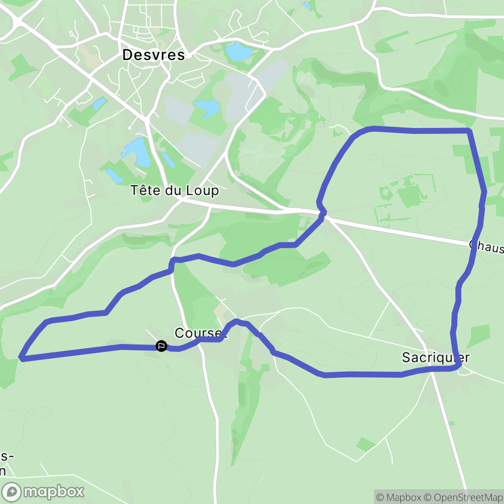 Courset : carte du parcours de randonnée - France
