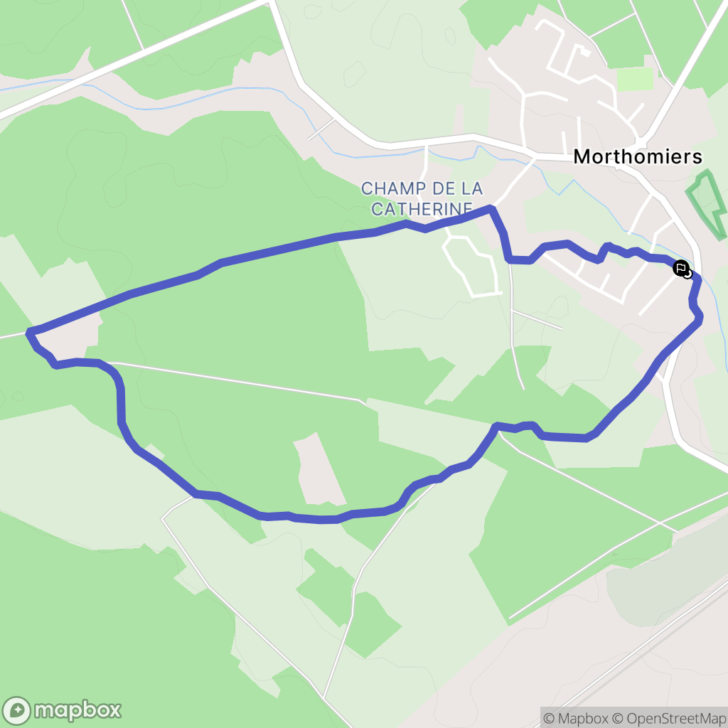 Morthomiers : carte du parcours de randonnée - France