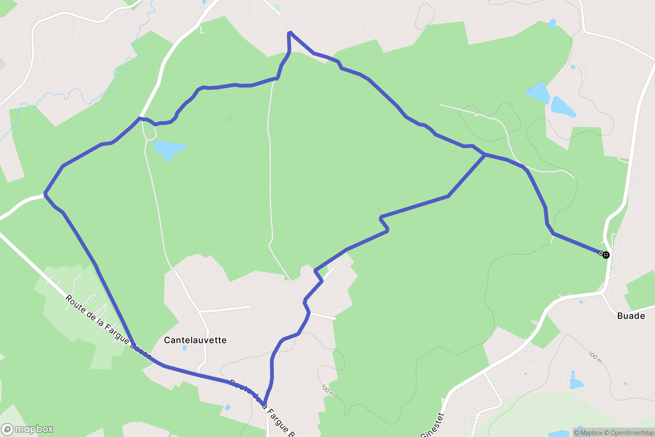 Ginestet : carte du parcours de randonnée - France