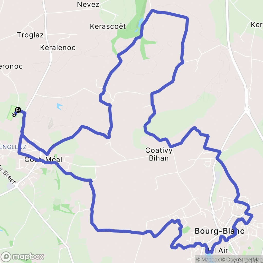 Coat-Méal : carte du parcours de randonnée - France