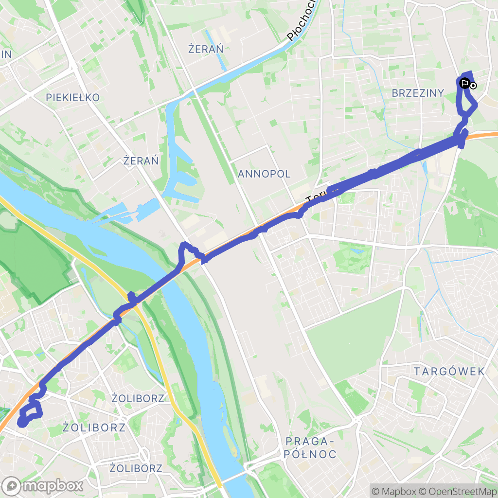 Warszawa: mapa trasy - Poland